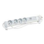 Удл. 4x2К+З 1,5м 2xUSB бел/сер