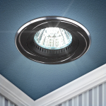 Встраиваемый светильник алюминиевый ЭРА  KL34 AL/BK/1 поворотный MR16 12V 50W черный