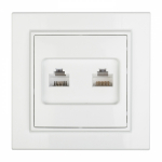 Розетка 2гн комп+ТФ RJ45+RJ11 с/у белый кат.5е Минск EKF (10/100) Розетка 2гн комп+ТФ RJ45+RJ11 с/у белый кат.5е Минск EKF (10/100)