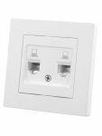Розетка компьютерная двойная RJ45 белая "Сенеж" TDM Розетка компьютерная двойная RJ45 белая "Сенеж" TDM