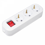 Колодка 3гн c З/К с выкл белая 10А Rexant (1/1/50)