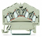 Зажим клеммный проходной 50.5мм размер ячейки 5мм на DIN-рейку 1 уровень сечение провода 1.5мм² 23А 550В термопласт Wago