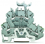 Зажим клеммный проходной 70мм размер ячейки 5.2мм на DIN-рейку 2 уровня сечение провода 4мм² 24А 500В термопласт Wago