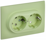 Розетка 2гн с З/К с/у мятный в сборе 16А SK-R08M SKANDY IEK (1/10/100)