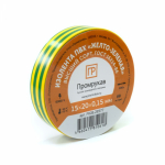 Лента изоляционная 20м желто-зеленая ПРОМРУКАВ