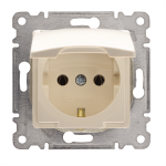 Makel Lillium крем. механизм розетки с/з с крышкой