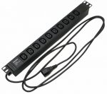 Hyperline SHE19-10IEC-2.5IEC Блок розеток для 19" шкафов, горизонтальный, 10хIEC 320 C13, 10A, 250В, кабель питания 3х1.0мм2, длина 2.5 м, с вилкой IE Hyperline SHE19-10IEC-2.5IEC Блок розеток для 19" шкафов, горизонтальный, 10хIEC 320 C13, 10A, 250В, кабель питания 3х1.0мм2, длина 2.5 м, с вилкой IE