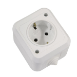 Розетка 1гн с З/К о/у белый 16А IP44 Nemliyer Makel (1/10/100)