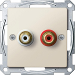 Мех-м с накладкой RCA тюльпан/ S-видео с/у пластик бежевый IP20 SE MERTEN