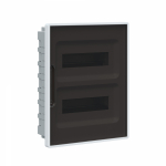 Щиток 24 мод встраиваемый для полых стен FRAME, белый, с тонированной  дверцей, с 4 шинами PEN (2шт на 8 отв. и 2шт на 6 отв.)