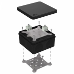 Коробка огнестойкая для о/п двухкомпонентная 60-0300-FR2.5-4 Е15-Е120 RAL9005 100х100х50 (14 шт/кор) Промрукав