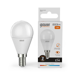 Лампа светодиод 12Вт Шар Е14 3000К 880Лм матовая Gauss Elementary (1/10/100) Лампа светодиод 12Вт Шар Е14 3000К 880Лм матовая Gauss Elementary (1/10/100)