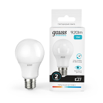 Лампа светодиод 10Вт груша А60 Е27 4100К 920Лм матовая Gauss Elementary (1/10/50) Лампа светодиод 10Вт груша А60 Е27 4100К 920Лм матовая Gauss Elementary (1/10/50)