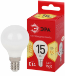 Лампа светодиодная ЭРА RED LINE LED P45-15W-827-E14 R 15Вт шар теплый белый свет E14 Лампа светодиодная ЭРА RED LINE LED P45-15W-827-E14 R 15Вт шар теплый белый свет E14