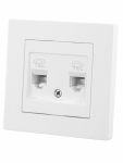 Розетка двойная телефонная RJ11 белая "Сенеж" TDM Розетка двойная телефонная RJ11 белая "Сенеж" TDM