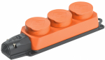Колодка 3гн с З/К оранжевая каучук с крышкой IP44 РБ33-1-0м ОМЕГА IEK (1/10/40)