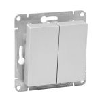 Выключатель 2кл промеж с/у алюминий механизм Эпика EKF (1/10/120)