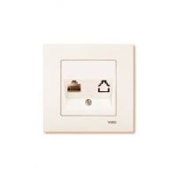 Розетка 1гн комп RJ45 с/у крем кат.5е Karre Viko (1/12/120) Розетка 1гн комп RJ45 с/у крем кат.5е Karre Viko (1/12/120)
