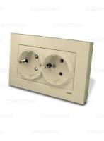 Розетка 2гн с З/К с/у крем 16А Karre Viko (1/10/100)