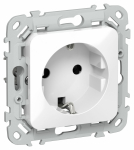 Розетка 1гн с З/К с/у белый механизм быстрозажим 16А РС11-1-ФлБ  FLITE IEK (1/100)