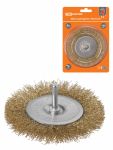 Щетка для дрели "плоская", 100 мм, латунированная витая проволока d 0,3 мм, "Рубин", TDM Щетка для дрели "плоская", 100 мм, латунированная витая проволока d 0,3 мм, "Рубин", TDM