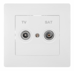 GUSI Bravo Розетка TV+ SAT, оконечная, скрытая установка, с одноместной рамкой С1010-001. Цвет белый. GUSI Bravo Розетка TV+ SAT, оконечная, скрытая установка, с одноместной рамкой С1010-001. Цвет белый.