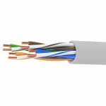 Кабель витая пара кат. 5E неэкранированный U/UTP, 4 пары, нг(А)-HF, для внешней/внутренней прокладки, серый, коробка 305 м