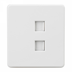 Розетка комп двойная RJ45+RJ45 с/у перламутр механизм с рамкой кат.6 MIELE ROUND KRANZ (1/100)