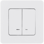 Выключатель 2кл с подсв с/у белый механизм INSPIRIA Legrand (1/10/100)