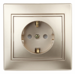 1-206-04 Intro Розетка 2P+E Schuko со шторками, 16А-250В, IP20, СУ, Plano, шампань (10/200/2000) 1-206-04 Intro Розетка 2P+E Schuko со шторками, 16А-250В, IP20, СУ, Plano, шампань (10/200/2000)