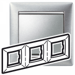 Рамка 3гн алюминий матовый Valena Legrand