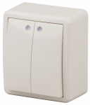 Выключатель 2кл с подсв о/у крем IP20 11-1205-02 Эксперт ЭРА (16/160/3200)