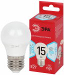 Лампа светодиодная ЭРА RED LINE LED P45-15W-840-E27 R 15Вт шар нейтральный белый свет E27 Лампа светодиодная ЭРА RED LINE LED P45-15W-840-E27 R 15Вт шар нейтральный белый свет E27