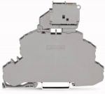 Зажим клеммный проходной 93мм размер ячейки 6.2мм на DIN-рейку 2 уровня сечение провода 4мм² 16А 400В термопласт Wago