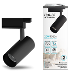 Светильник трековый цилиндр 20Вт 1760Лм 4000K 180-220В IP20 65*206мм черный линза 36º LED Gauss 1/40