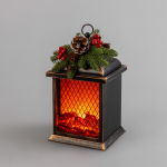 Светодиодный камин Рождество с эффектом живого огня 15x14x26см, батарейки 2xС (не в комплекте) и USB, бронзовый NEON-NIGHT