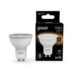 Лампа светодиод 5Вт GU10 3000K 500Лм MR16 Gauss Black (1/10/100)