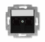 Розетка компьютерная, 2хRJ45 кат.5e, Levit, антрацит Розетка компьютерная, 2хRJ45 кат.5e, Levit, антрацит