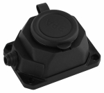 Колодка 1гн с З/К черная каучук с крышкой настенная IP44 K-1e-B-IP44 ЭРА (1/24/240)
