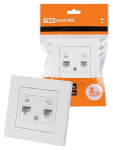 Розетка телефонная RJ11 + компьютерная RJ45 белая "Сенеж" TDM Розетка телефонная RJ11 + компьютерная RJ45 белая "Сенеж" TDM
