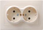 Розетка 2гн с З/К с/у крем керамика 16А РС12-3-Км Кварта GENERICA IEK (1/10/100)
