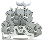 Зажим клеммный проходной 70мм размер ячейки 5.2мм на DIN-рейку 1 уровень сечение провода 4мм² 24А 500В термопласт Wago