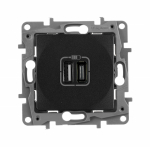 Зарядное устройство с двумя USB-разьемами тип A-тип С 240В/5В 3000мА - Etika - Цвет Антрацит Зарядное устройство с двумя USB-разьемами тип A-тип С 240В/5В 3000мА - Etika - Цвет Антрацит