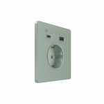 Systeme Infinity, Розетка С/У с ЗК и зар.устр.USB А+С 20Вт (250В, 16А, защит.шторки), Таежное утро Systeme Infinity, Розетка С/У с ЗК и зар.устр.USB А+С 20Вт (250В, 16А, защит.шторки), Таежное утро