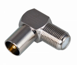 Переход F-гнездо -ТВ-штекер угловой REXANT (10/50/1000)