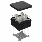 Коробка огнестойкая для о/п двухкомпонентная 60-0300-FR6.0-8 Е15-Е120 RAL9005 100х100х50 (14 шт/кор) Промрукав