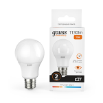 Лампа светодиод 12Вт груша А60 Е27 3000К 1130Лм матовая Gauss Elementary (1/10/50) Лампа светодиод 12Вт груша А60 Е27 3000К 1130Лм матовая Gauss Elementary (1/10/50)