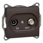 Розетка 2гн ТВ+спутник TV+SAT оконечная с/у шоколад механизм Glossa Systeme Electric (1/10) Розетка 2гн ТВ+спутник TV+SAT оконечная с/у шоколад механизм Glossa Systeme Electric (1/10)