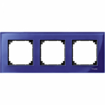 Рамка 3-пост. цвет синий прозрачная глянцевый, стекло горизонт. и вертик., IP20 MERTEN SE