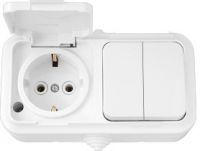 Блок 2кл + 1гн с 3/К о/у белый IP54 Пралеска Беларусь (1/25)